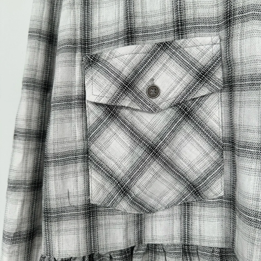Heyson Make your Mark Top size 1X Plaid Long Sleeves Babydoll NWT